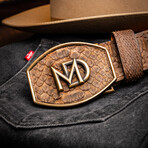 Arkansas Python Leather Belt // Brown (36)