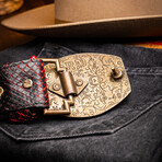 Arkansas // Python Leather Belt // Blackcherry (48)