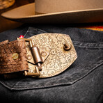 Arkansas Python Leather Belt // Brown (36)