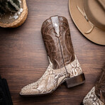 Western Collection Missouri // Python Leather Cowboy Boot // Natural (US: 11)