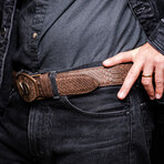 Arkansas Python Leather Belt // Brown (36)