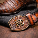 Western Collection Tucson // Caiman Belly Leather Cowboy Boot // Aged Maple (US: 7)