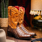Western Collection Phoenix // Caiman Belly Leather Cowboy Boot // Aged Maple (US: 7.5)