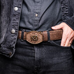 Arkansas Python Leather Belt // Brown (36)