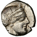 Athens Greece Silver Coin // Athena & Owl // 440-404 BC