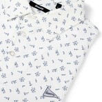 The Windy Lavender Polo // White + Blue (M)