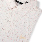 The Heatin Up Splatter Polo // White (M)