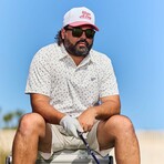 The Windy Lavender Polo // White + Blue (M)