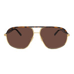 Tom Ford // Men's // FT1019/S 30F Pilot Sunglasses // Gold Havana + Brown Gradient Lenses