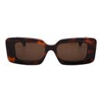 Loewe // Women's // LW40102F 52E Square Sunglasses // Dark Havana + Brown