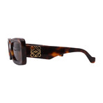 Loewe // Women's // LW40102F 52E Square Sunglasses // Dark Havana + Brown