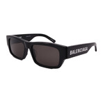 Balenciaga // Men's // BB0261SA 001 Square Sunglasses // Black + Grey Lenses
