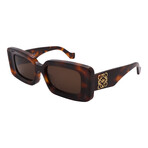 Loewe // Women's // LW40102F 52E Square Sunglasses // Dark Havana + Brown