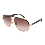 Tom Ford // Men's // FT1019/S 30F Pilot Sunglasses // Gold Havana + Brown Gradient Lenses