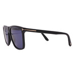 Tom Ford // Men's // FT0832/S 01V Square Sunglasses // Black + Blue Lenses