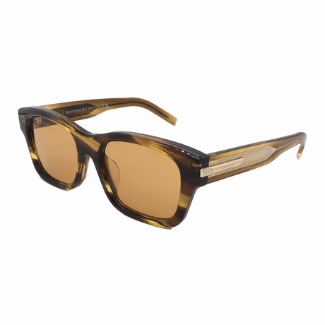 Givenchy // Men's // GV40090F 56E Square Sunglasses // Havana + Brown