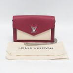 Louis Vuitton // Leather MyLockMe Chain Pochette Shoulder Bag // Light Beige + Wine // Pre-Owned
