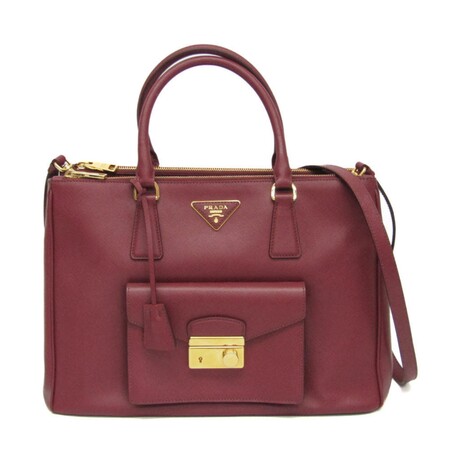 Prada // Saffiano Leather Lux Handbag // Wine // Pre-Owned