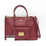 Prada // Saffiano Leather Lux Handbag // Wine // Pre-Owned