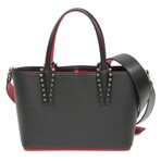 Christian Louboutin // Leather Cabata Handbag // Black + Red // Pre-Owned
