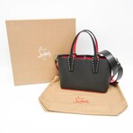 Christian Louboutin // Leather Cabata Handbag // Black + Red // Pre-Owned