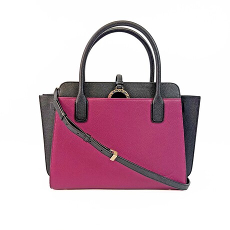 Bulgari // Leather Shoulder Bag // Black + Light Purple // Pre-Owned