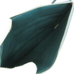 Bottega Veneta // Leather Block Quilting Clutch Bag // Blue Green // Pre-Owned