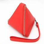 Bottega Veneta // Leather Intrecciato Pyramid Pouch // Red // Pre-Owned