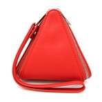 Bottega Veneta // Leather Intrecciato Pyramid Pouch // Red // Pre-Owned