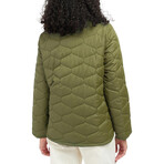 Barbour // Women's // Reversible Apia Quilt Jacket // Olive Tree + Pink Punch (US 6/UK 10)