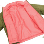 Barbour // Women's // Reversible Apia Quilt Jacket // Olive Tree + Pink Punch (US 6/UK 10)
