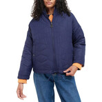 Barbour // Women's // Printed Reversible Apia Quilt Jacket // Eternal Ink + Light Trench Starling Print (US 6/UK 10)