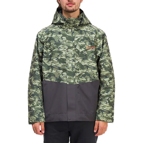 Grundens // Men's // Downrigger Gore-Tex Jacket // Refraction Camo Green + Anchor (S)
