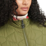 Barbour // Women's // Reversible Apia Quilt Jacket // Olive Tree + Pink Punch (US 6/UK 10)