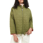 Barbour // Women's // Reversible Apia Quilt Jacket // Olive Tree + Pink Punch (US 6/UK 10)