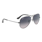 Ray-Ban // Unisex // Aviator Large Metal Polarized Sunglasses // Black + Crystal Green Polarized