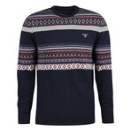 Barbour // Men's // Winterborne Fairisle Crew Sweater // Navy (M)