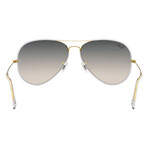 Ray-Ban // Unisex // Aviator Large Metal Sunglasses // Gray On Legend Gold + Clear Gradient Gray