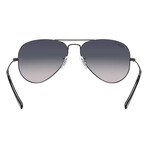 Ray-Ban // Unisex // Aviator Large Metal Polarized Sunglasses // Black + Crystal Green Polarized