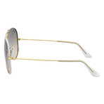 Ray-Ban // Unisex // Aviator Large Metal Sunglasses // Gray On Legend Gold + Clear Gradient Gray