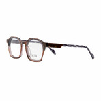 Unisex // Square Optical Frame // Purple + Brown