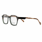 Unisex // Square Optical Frame // Black + Olive Green + Brown