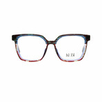 Unisex // Square Optical Frame // Burgandy + Blue