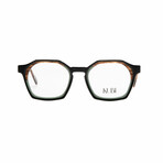 Unisex // Square Optical Frame // Black + Olive Green + Brown