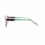 Unisex // Square Optical Frame // Green + Pink
