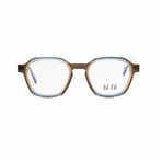 Unisex // Square Optical Frame // Beige + Blue