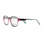 Unisex // Square Optical Frame // Green + Pink
