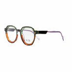 Unisex // Round Optical Frame // Green + Orange + Purple + Tortoise