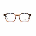 Unisex // Square Optical Frame // Purple + Brown