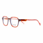 Unisex // Square Optical Frame // Blue + Red